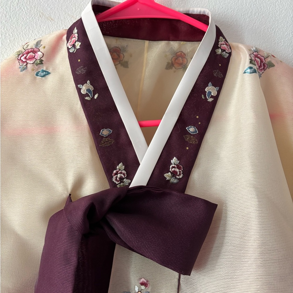 Elegant Floral Embroidered Women's Hanbok Top